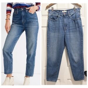 Madewell The Mom Jeans High Waist Med Wash Loose Slouchy Size 28